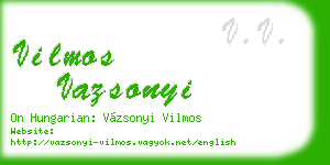 vilmos vazsonyi business card